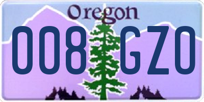 OR license plate 008GZO