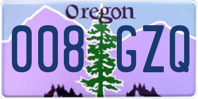 OR license plate 008GZQ