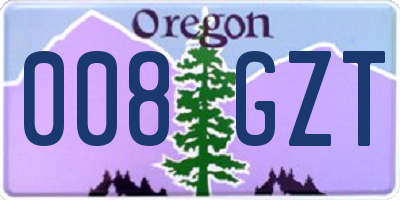 OR license plate 008GZT