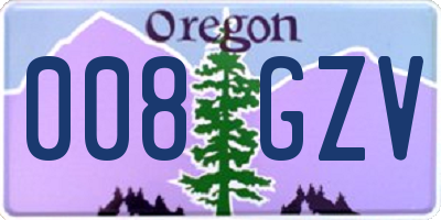 OR license plate 008GZV