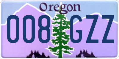 OR license plate 008GZZ