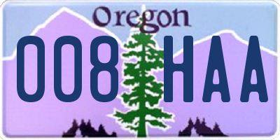 OR license plate 008HAA