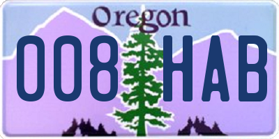OR license plate 008HAB