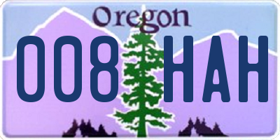 OR license plate 008HAH