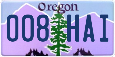 OR license plate 008HAI