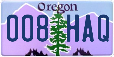 OR license plate 008HAQ