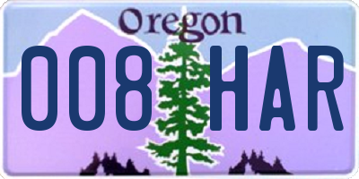 OR license plate 008HAR