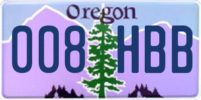 OR license plate 008HBB