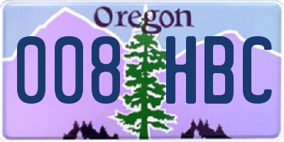 OR license plate 008HBC