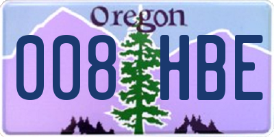 OR license plate 008HBE