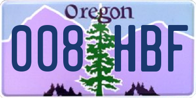 OR license plate 008HBF