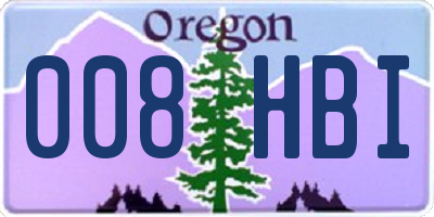 OR license plate 008HBI