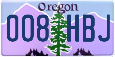 OR license plate 008HBJ