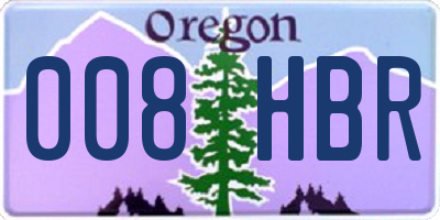 OR license plate 008HBR