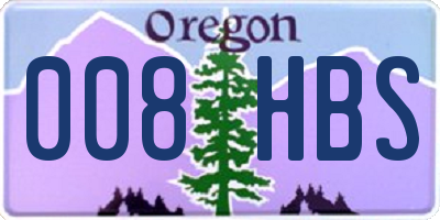 OR license plate 008HBS