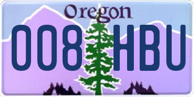 OR license plate 008HBU