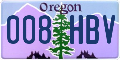 OR license plate 008HBV