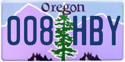 OR license plate 008HBY
