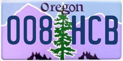 OR license plate 008HCB