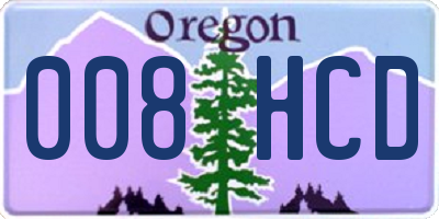 OR license plate 008HCD