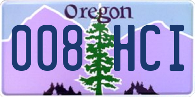 OR license plate 008HCI
