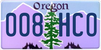 OR license plate 008HCO