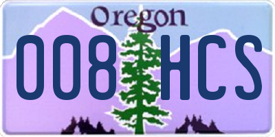 OR license plate 008HCS