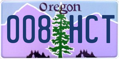 OR license plate 008HCT