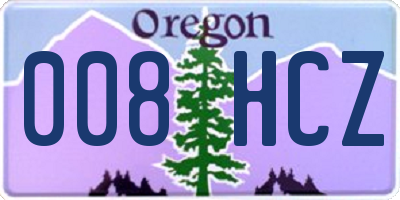 OR license plate 008HCZ