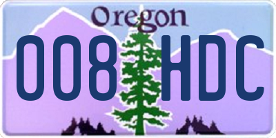 OR license plate 008HDC