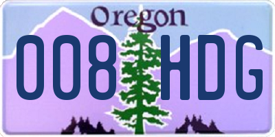OR license plate 008HDG