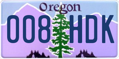 OR license plate 008HDK