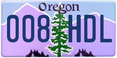 OR license plate 008HDL