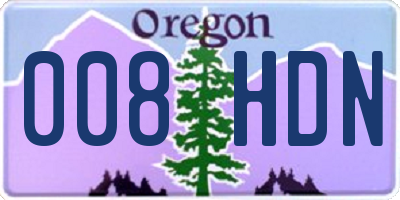 OR license plate 008HDN