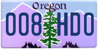 OR license plate 008HDO