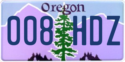 OR license plate 008HDZ