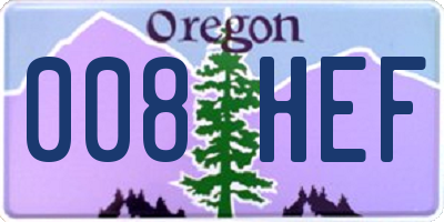 OR license plate 008HEF