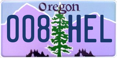 OR license plate 008HEL