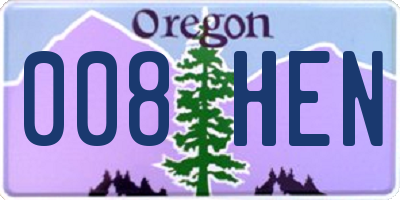 OR license plate 008HEN