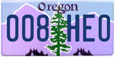 OR license plate 008HEO