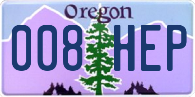 OR license plate 008HEP