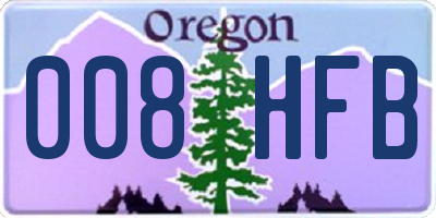 OR license plate 008HFB