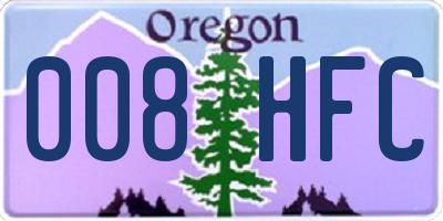 OR license plate 008HFC