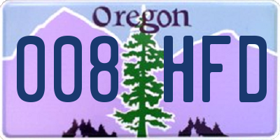 OR license plate 008HFD