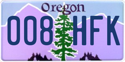 OR license plate 008HFK