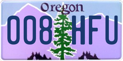 OR license plate 008HFU