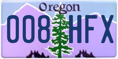 OR license plate 008HFX