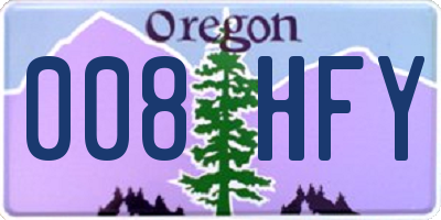 OR license plate 008HFY