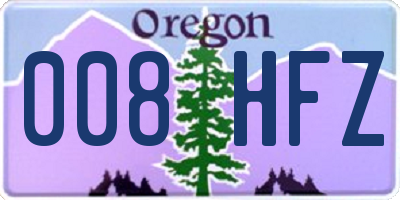 OR license plate 008HFZ
