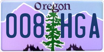 OR license plate 008HGA